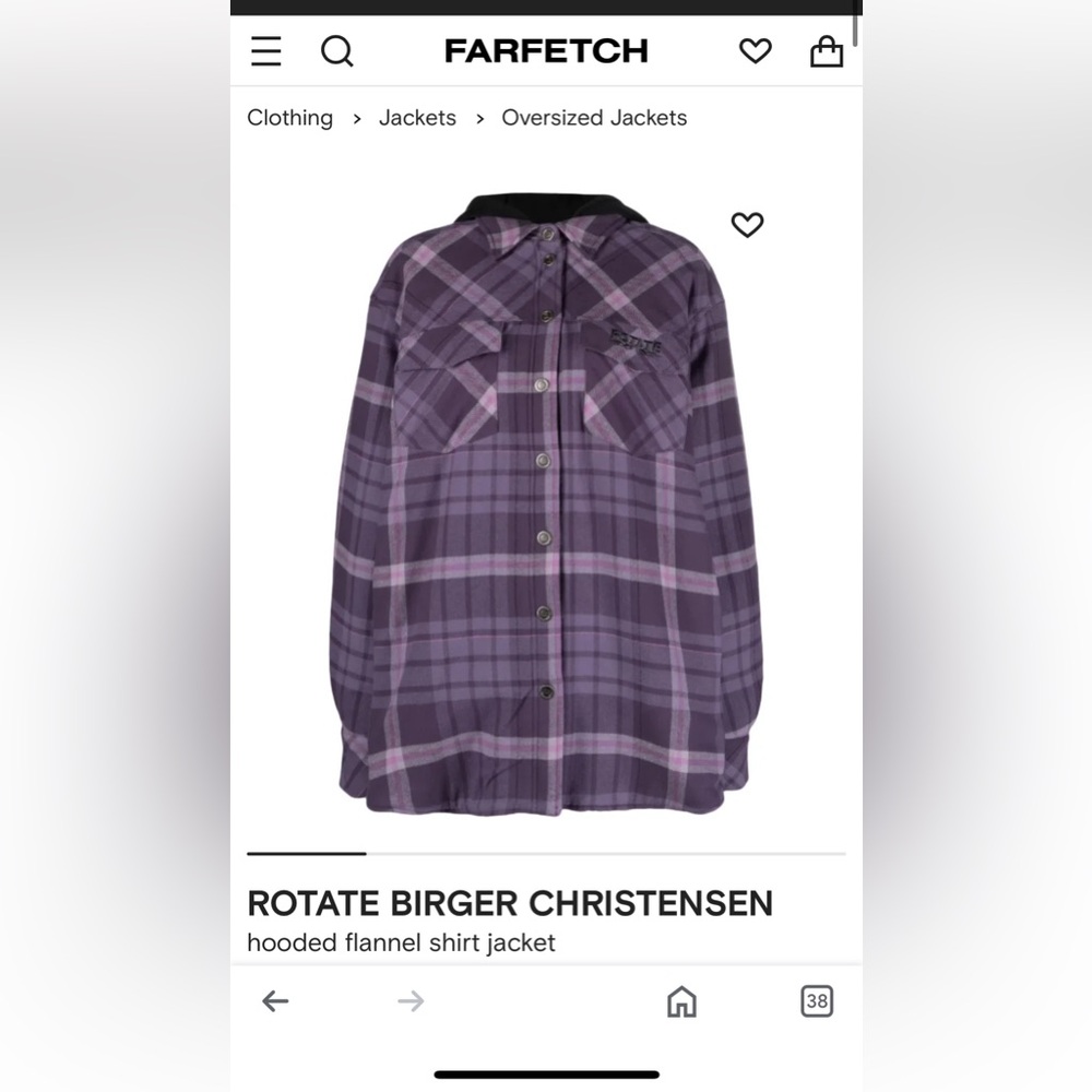 ROTATE hooded flannel shirt jacket in purple